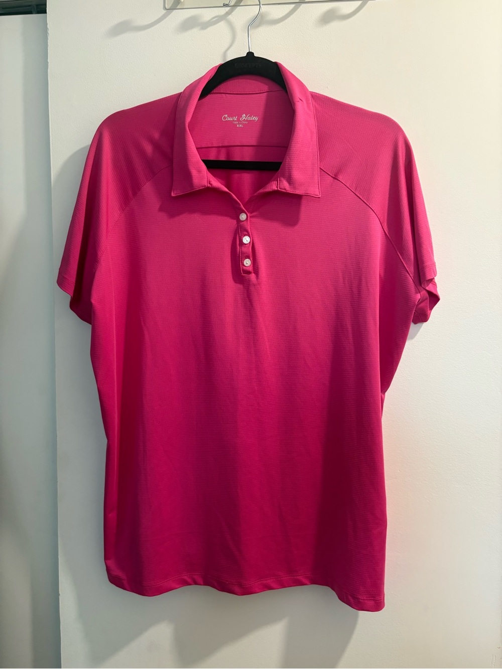 Court Haley Women's Hot Pink Button-Down Polo XXL